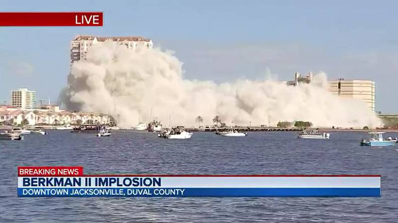 The Berkman II was imploded in downtown Jacksonville on Sunday, March 6, 2022 after standing vacant for more than a decade.