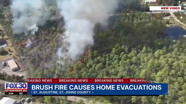BREAKING: Some homes evacuated for St. Johns County brush fire near County Road 214