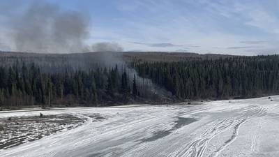 Douglas C-54 plane with 2 people on board crashes into river outside Fairbanks, Alaska