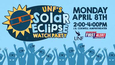 First Alert Weather Team giving away 5,000 pairs of solar eclipse glasses at UNF’s watch party