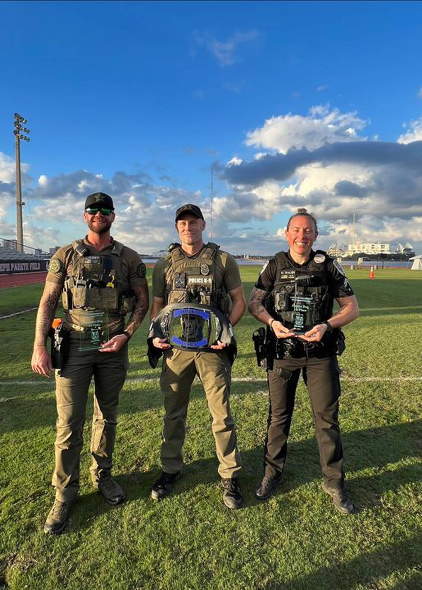 K9s United event winners included Scott Stevenson and K9 Tyr (JSO) for Top Dog, Matt Waddington and K9 Cairo (CCSO) for obstacle, Casey Walsh and K9 Stern (Gainesville PD) for fastest dog, and Logan Schrock and K9 Junior (SJSO) for hardest dog.