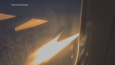 Flames shoot out of engine during United Airlines flight to Florida