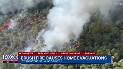 BREAKING: Some homes evacuated for St. Johns County brush fire near County Road 214