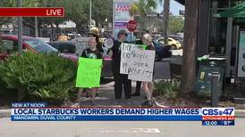 Jacksonville Starbucks closes for several hours as workers strike for wage increase