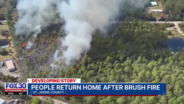 Neighbors allowed to return after St. Johns County brush fire forced dozens out of their homes
