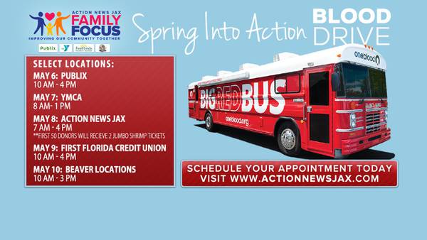 OneBlood, Action News Jax team up for the Spring into Action Blood Drive